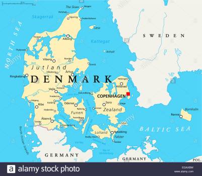denmark-political-map-with-capital-copenhagen-national-borders-important-EGAXBW
